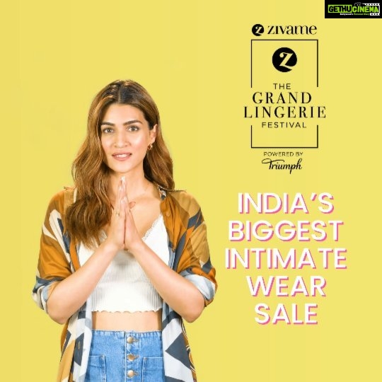 Kriti Sanon Instagram - Zivame's Grand Lingerie Festival is now LIVE 💞 Shop at India's Biggest Intimate Wear Sale and get up to 70% Off on Lingerie, Sleepwear, Activewear, Shapewear & more! USE MY CODE: KRITIZIVAME10 to get extra 10% off. It's finally time to shop, shop, shop! 🛒🛒 #Grandlingeriefestival #zivame