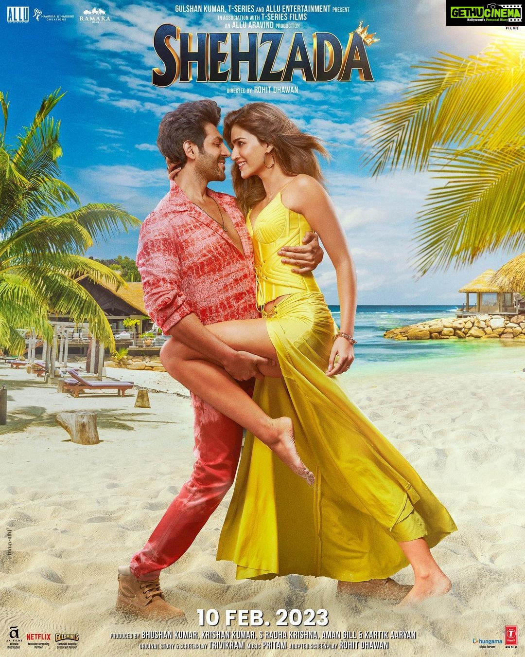 Kriti Sanon Instagram - And this “soni jodi” is back!! To get you grooving!!😍👑 #MundaSonaHoonMain premiering at 4 pm today #Shehzada only in theatres 10th February 2023! #RohitDhawan @KartikAaryan @KritiSanon @iPritamOfficial @diljitdosanjh @nikhitagandhiofficial @kumaarofficial @boscomartis @caesar2373 @ericpillai @M_Koirala #PareshRawal @RonitBoseRoy @SachinSKhedekar @rajpalofficial #Trivikram #BhushanKumar #KrishanKumar #AlluAravind #SRadhaKrishna @AmanTheGill @Tseriesfilms @AlluEnts @HaarikaHassine @RamaraFilms @Tseries.official @Shivchanana #BunnyVas @MantenaMadhu @NagaVamsi19 @AnkurRatheeOfficial @HindujaSunny @aafilms.official