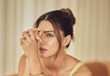 Kriti Sanon Instagram - Daydreaming in style! 🫦👀 Styled by @sukritigrover HMU @aasifahmedofficial @kavyesharmaofficial 📸 @sheldon.santos #ShehzadaPromotions