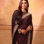 Kriti Sanon Instagram - There’s no prettier outfit than a Saree! Period! 🤎 Customised by @arpitamehtaofficial Thanks Arpita for such a beautiful piece! HMU- @aasifahmedofficial @kavyesharmaofficial @hairbytabassum Styled by: @sukritigrover Style Team: @vanigupta.23 Photographer : @tejasnerurkarr