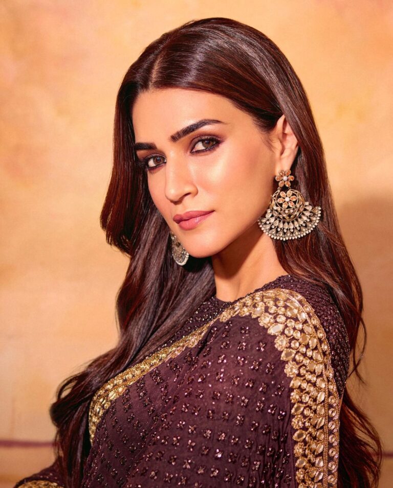 Kriti Sanon Instagram - There’s no prettier outfit than a Saree! Period! 🤎 Customised by @arpitamehtaofficial Thanks Arpita for such a beautiful piece! HMU- @aasifahmedofficial @kavyesharmaofficial @hairbytabassum Styled by: @sukritigrover Style Team: @vanigupta.23 Photographer : @tejasnerurkarr