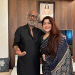 Kushboo Instagram - A casual meeting with #Superstar over a cup of tea and laughter is all it takes to bring happiness and joy. Always a pleasure to be in your august company Sir. Thank you for those words of love n kindness. Much love to you . ❤️❤️❤️