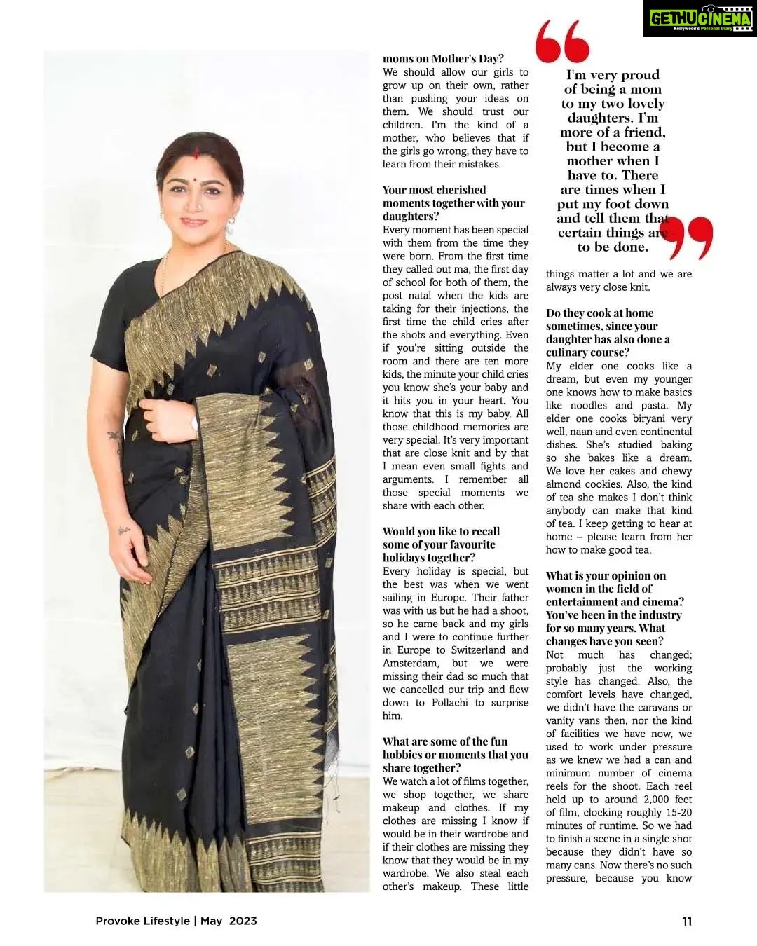 Kushboo Instagram - From Superstar to Super Mom: Swipe Left ! Check out our latest interview as we get up, close & personal with the one & only, vesatile & vivacious supermom Khushbu Sundar in the May Issue of Provoke Lifestyle Magazine. Happy Mother’s Day to all the wonderful moms 🌸💝 #khushbu #khushbusundar #khushboo #ProvokeLifestyle #provokemagazine #stayprovoked #instagood #instagram #instafashion #instadaily #movie #celebrity #trending #mom #superstar #may2023 #mothersday