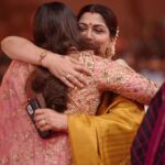 Kushboo Instagram - Celebration is all about love, hugs and happiness. ♥️♥️ #ponniyinselvan #PS2AudioTrailerLaunch @suhasinihasan #AishwaryaBachchan @shobana_danseuse @anisundar_