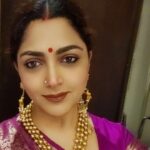 Kushboo Instagram - The man I love!! #SundarC adds on to the beauty when he is next to me.. 😍😍😍😘😘😘 Love for sarees! 💜💜💜💜