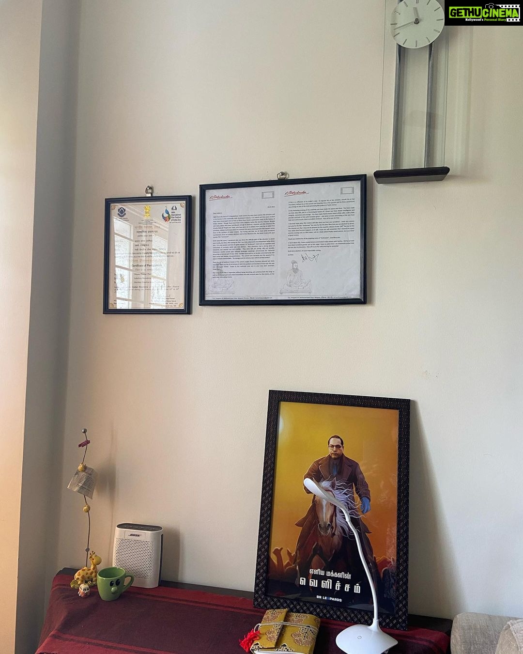 Lakshmy Ramakrishnan Instagram - Starting with a workshop on cinematography, been wanting to learn formally, all set with white board ready❤️ Dr Ambedhkar’s picture is kept on my writing table, the ideal place in our Pooja room & study , where I am reminded that greatest form of worship is #loveandmutualrespect