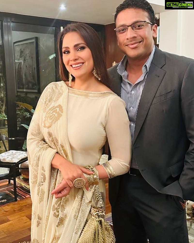 Lara Dutta Instagram - So the husband and I stepped out tonite!!! @mbhupathi Why was this momentous??? Taking Mr. Bhupathi to a fashion event, much less an exhibit is a minor miracle!!! The @nmacc.india inaugural nite 2 was a feast for the eyes!!! The exhibit was breathtaking in everyway!! I could see future generations taking in another exhibit at a future date and some of the clothes on display could be some of the fantastical creations that were on the red carpet tonite!! But, getting back to my husband…. Who must have stepped on atleast 10 trails, capes, feathered plumes tonite!! At one point he imagined that if he had the misfortune of stepping on someone’s trail and the gown ripped off, the lady in question, ( in this case a gorgeous blonde) would be left in her bikini underneath. I felt it was my moral duty to give him a reality check and confirm that in all probability it would be double Spanx and grandma underwear!! All said and done, the Bhupathi’s had a rather enjoyable, rare night of socialising out. Saw and met some gorgeous people and the Ambani family were ever so gracious hosts.