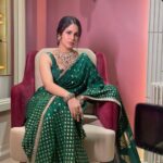 Lavanya Tripathi Instagram - Life is a party and I’m wearing green. . . Outfit- @perniaspopupshop #masaba Styled by - @aishurajeev_reddy Jewellery- @_artbysia_ 📸- @photopediabyazhar