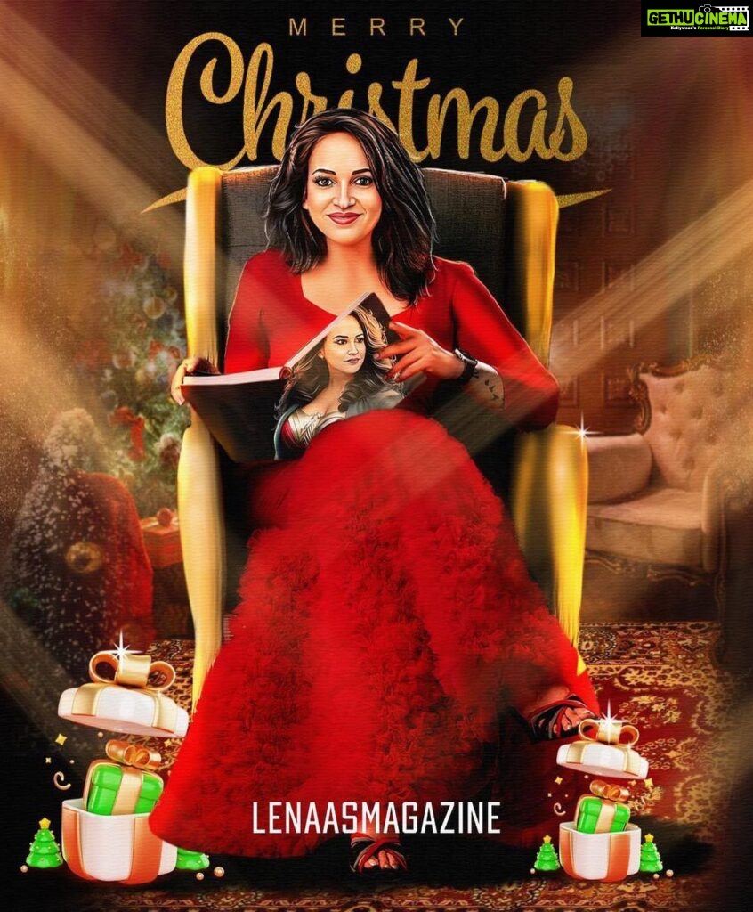 Lena Kumar Instagram - Most people are too aware of what they eat between Christmas and New Year…. When we should be aware about of what we eat between New Year and Christmas!! Merry Christmas 🎄!! Have a blast ! 🎉 Thank You @sujith_kj21 for the #digitalart #christmas version of #me #lenasmagazine #lenaa #actress #kerala #india #festival #celebration #love #joy #peace