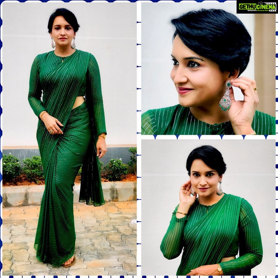 Lena Kumar Instagram - 🍀 #green #traditional #wear #instagram #india #saree #jewelry #luck #love #pretty