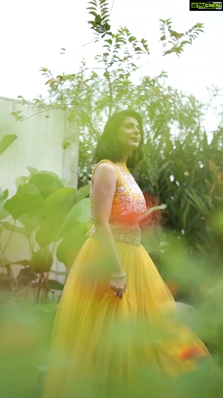 Leona Lishoy Instagram - Wearing Kahani’s newest bridal lehenga from the latest collection NOOR. This eye catchy canary yellow lehenga is highlighted with cutwork waist band and paired with a strapless bustier and hand embroidered sleeveless shrug. The beautiful detailing in the luxurious floral motif designs on the shrug/crop top and the pleated skirt make this a perfect bridal attire for a contemporary bride. Video - @nostalgiaevents.in Costume - @kahani_stories_in_thread MUAH - @merins_remyamerin Jewellery- @meralda.jewels Location - @portmuziriskochi For enquiries, please Call or WhatsApp us on +918138008077 #kahani #storytellers #storiesinthread #clothingbrand #indianclothing #ethnic #indowestern #dresses #embroidery #besfestiveready #aditiravi #leonalishoy #noor #newcollection #bridesofindia #kahanibrides #wedding #weddingpret #winter #instagood #reels #reelsinstagram #reelitfeelit