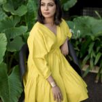 Leona Lishoy Instagram - Yellow and it’s radiance 🌝 Photography : @nostalgiaevents.in Coordination : @pin.social Styling: @drape_stories_ Mua : @makeupartist_jyotibutola Location : @brdluxe BRD LUXE