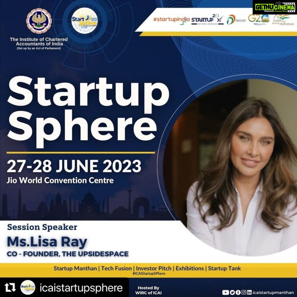 Lisa Ray Instagram - #Repost @icaistartupsphere with @use.repost ・・・ Prepare to be enlightened by the wisdom of Ms. Lisa Ray at StartUP SPhere. Join us as visionary entrepreneurs, industry leaders, and thought-provoking experts take the stage to share their insights, experiences, and game-changing ideas. Get ready to fuel your entrepreneurial journey with knowledge, inspiration, and invaluable connections. Don't miss out on this extraordinary opportunity! Register now (https://lnkd.in/dRJb-gfk) @caanikettalati @caranjeetkumar @kdhiraj123 @ca_raj_chawla @icaiorg . . . #ICAIStartupSphere #StartupCommunity #Entrepreneurship #StartupValuation #DigitalMarketing #CBDC #Web3 #Investment #Funding #Networking #RegisterNow #accountants #opportunity #india #entrepreneurs #leaders #connections #inspiration #startup #ca