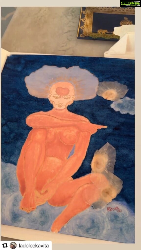Lisa Ray Instagram - We do a disservice by focusing on the medium of art rather than the idea and artist’s projection: the essence of what draws one to art is what is being said, not the tools used in service. Through this lens, digital or physical mediums are one and the same. A connection with the artist’s ideas, aesthetics and expression is what draws a collector to a piece of work. In this case I’m so happy for both for our amazing artist/curator from #Bhutan @manfrombhutan and a passionate and discerning collector @ladolcekavita who took a leap with @theupsidespace ♥️♥️♥️♥️ Repost @ladolcekavita with @use.repost ・・・ Art for arts sake 💙 Transcendence, ego and celebrating imperfection. So in love with this beautiful work by @kellydorji ⭐️ I’m still new to NFTs and digital / phygital art but @lisaraniray Co-founder of @theupsidespace has made it so easy for me to understand and appreciate tech and art 💓 Kelly I’m enjoying your beautiful pieces and the colouring book 🙏🏽💓 I yearn to visit Bhutan and experience the magic that is so evident in your work. For those of you who aren’t quite sure about how art, tech and NFTs work, Lisa is your go to. 👏🏽 #art #bhutan #nfts #tech