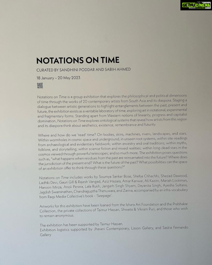 Lisa Ray Instagram - Fortunately I caught the #NotationsonTime group show @isharaartfoundation in #alserkalavenue before it wrapped. Co-curated by the prodigiously talented #sabihahmed and @sandhini.poddar, this presentation explored the philosophical and political dimensions of time through the works of 20 contemporary artists from South Asia, and proved an invitation to walk through works by artists I admire like @soumyasankarbose @dayanitasingh #shebachachi @anoliperera (who incidentally has one piece still available on @theupsidespace while the other has been sold to a prominent director) @_gauri_gill_ @___ayesha_sultana___ @azizhazara and more. I’ve been so busy building an art tech business I haven’t been able to lose myself in an exhibition in a while. The irony is not lost on me. Stolen moments sprinkled into packed schedules are as essential as that drop of sweetness on the tongue.
