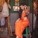 Lisha Chinnu Instagram - 🧡🍁🌺 . . . Photographer @gk_.photography._ Muah @yolo.offl @pavash_ Costume @labelswarupa #saree #southindianactress #model #chennai #tamilponnu #chennaifashion #modelling #tamilcinema #tamilnadu Chennai, India