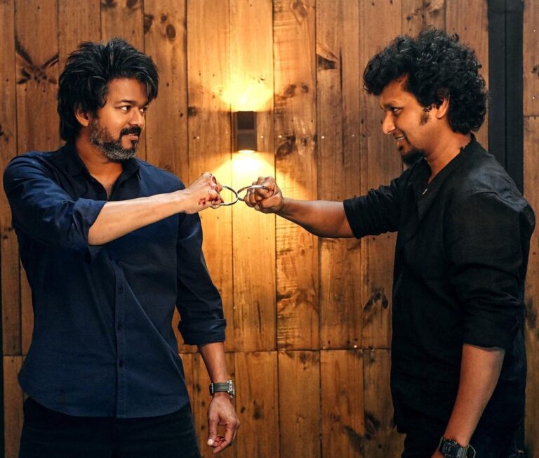 Lokesh Kanagaraj Instagram - Good evening guys! More than happy to join hands with Vijay na once again ❤️🔥 #Thalapathy67 🤜🏻🤛🏻
