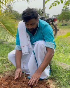 M. Sasikumar Instagram - I've accepted #HaraHaiTohBharaHai #GreenindiaChallenge 
from actor #jayaprakash sir Planted 3 saplings. Further I am nominating @thondankani @yours_anjali  @nikhilavimalofficial 
to plant 3 trees & continue the chain 👍spl thanks to @MPsantoshtrs garu for taking this intiate 
#green