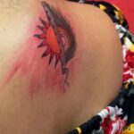 Madhavi Latha Instagram - Radhe radhe #tatto #krishna #surya