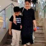 Madhavi Latha Instagram - Me and My Small Friend #bestiesson #joyful #friendstime