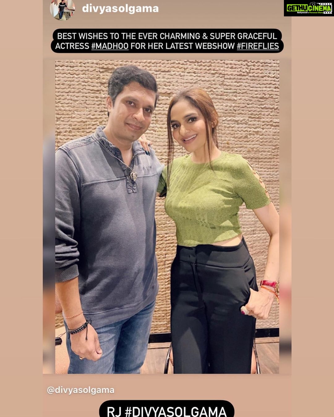 Madhoo Instagram - @bollywoodspy @divyasolgama thank you