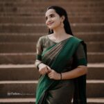 Malavika Krishnadas Instagram - 💚🍃 . PC : @febin_c_v @febin_photography_ Saree : @ar_handlooms_kuthampully