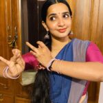 Malavika Krishnadas Instagram - Blending my Bharathanatyam attire with my current NAVRASAMS✨😅♥️ . PC: Amma♥️ . #bharathanatyam #classicaldancer #practicesaree