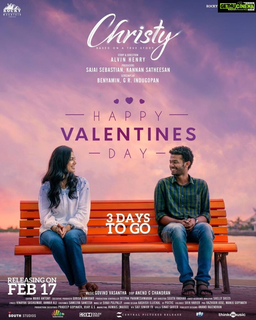 Malavika Mohanan Instagram - Happy Valentine’s Day from Christy & Roy to you ♥️ Also, only 3 days to go! Whaaaaaaaa—- @mathewthomass 😧😧