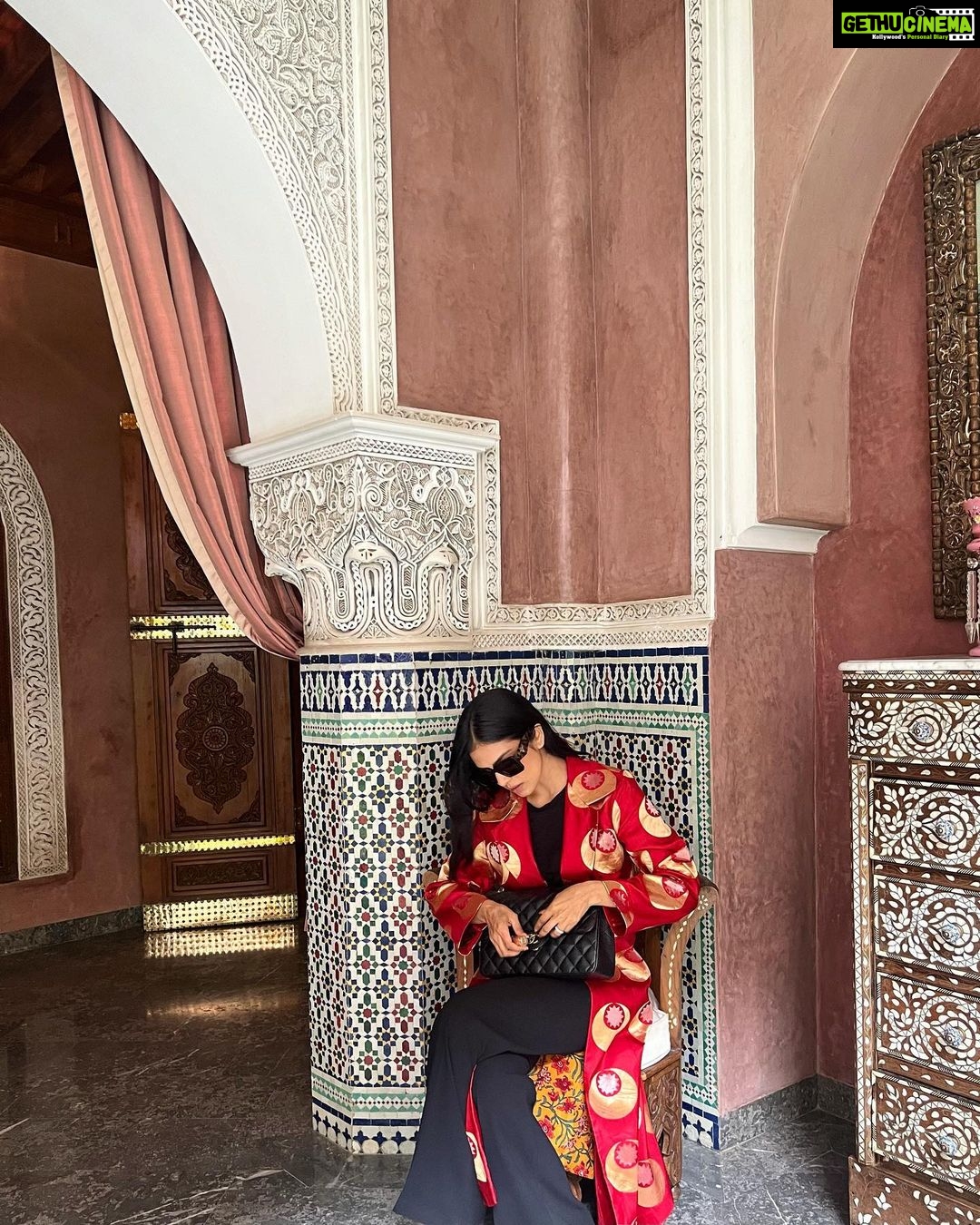 Malavika Mohanan Instagram - Isn’t this place absolutely gorgeous? Every corner is so intricately crafted. Pure art ♥️ In the most lovely & one of a kind Uzbek trench custom made by @labelsouravdas ♥️ La Sultana Marrakech