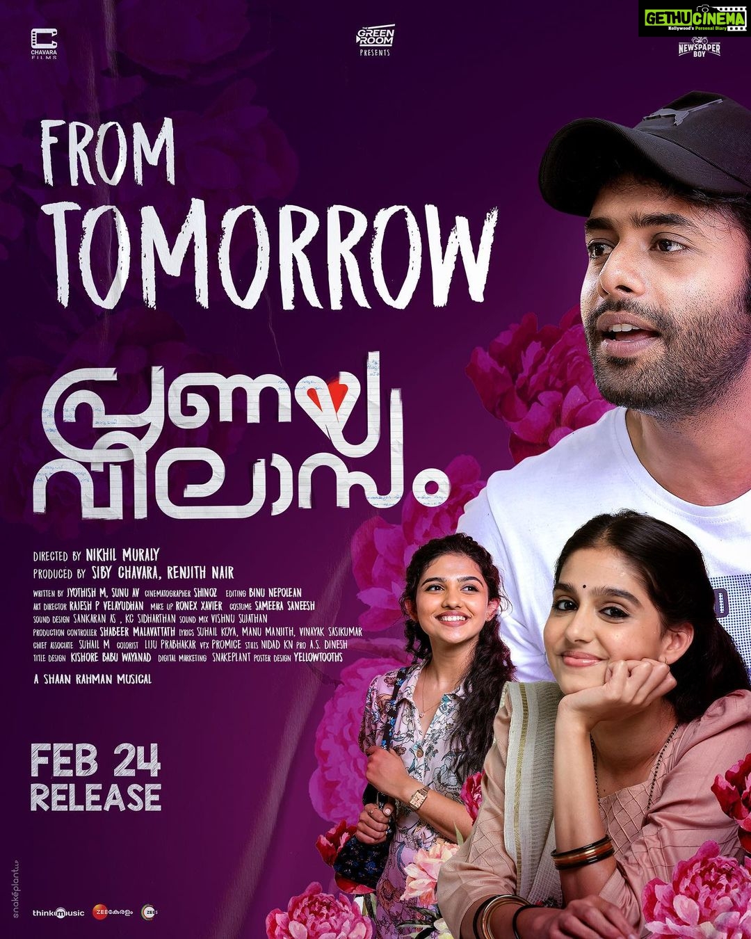Mamitha Baiju Instagram - From tomorrow🤍 Book your tickets in your nearest theatres... @pranayavilasam_movie