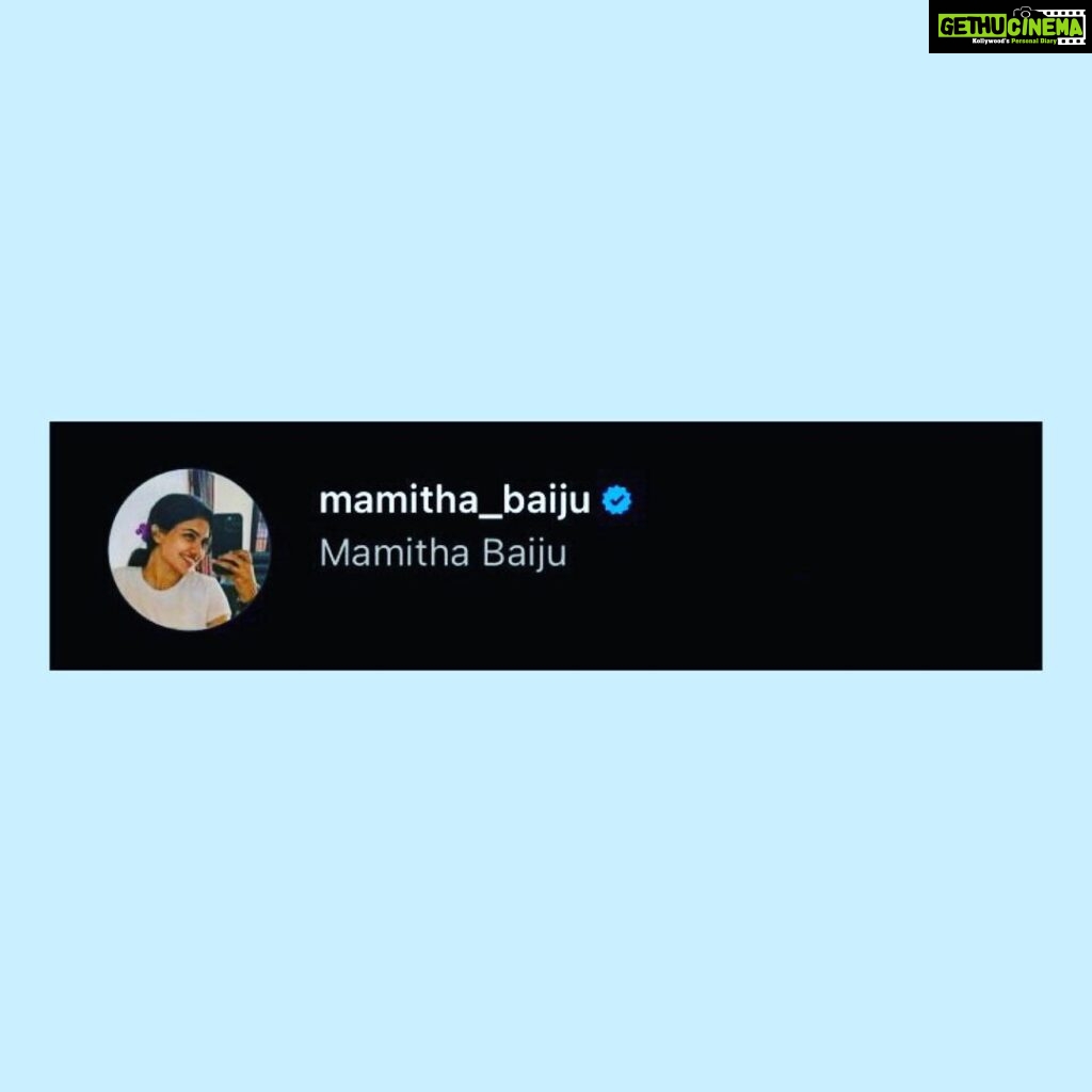 Mamitha Baiju Instagram - VerifiedⓂ . Thankyou @suhailshaji & @worldofananthu for helping me verify my account😊