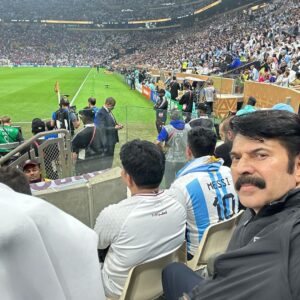 Mammootty Instagram - Witnessing the biggest sporting spectacle..
What an atmosphere.. what a moment!! #fifaworldcup2022
