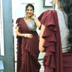 Mangli Instagram - Glam up your look..!!! Oufit : @sashivangapallicouture Jewelary: @aira_glam_studio #mangli #manglisinger #saree #traditionalwear