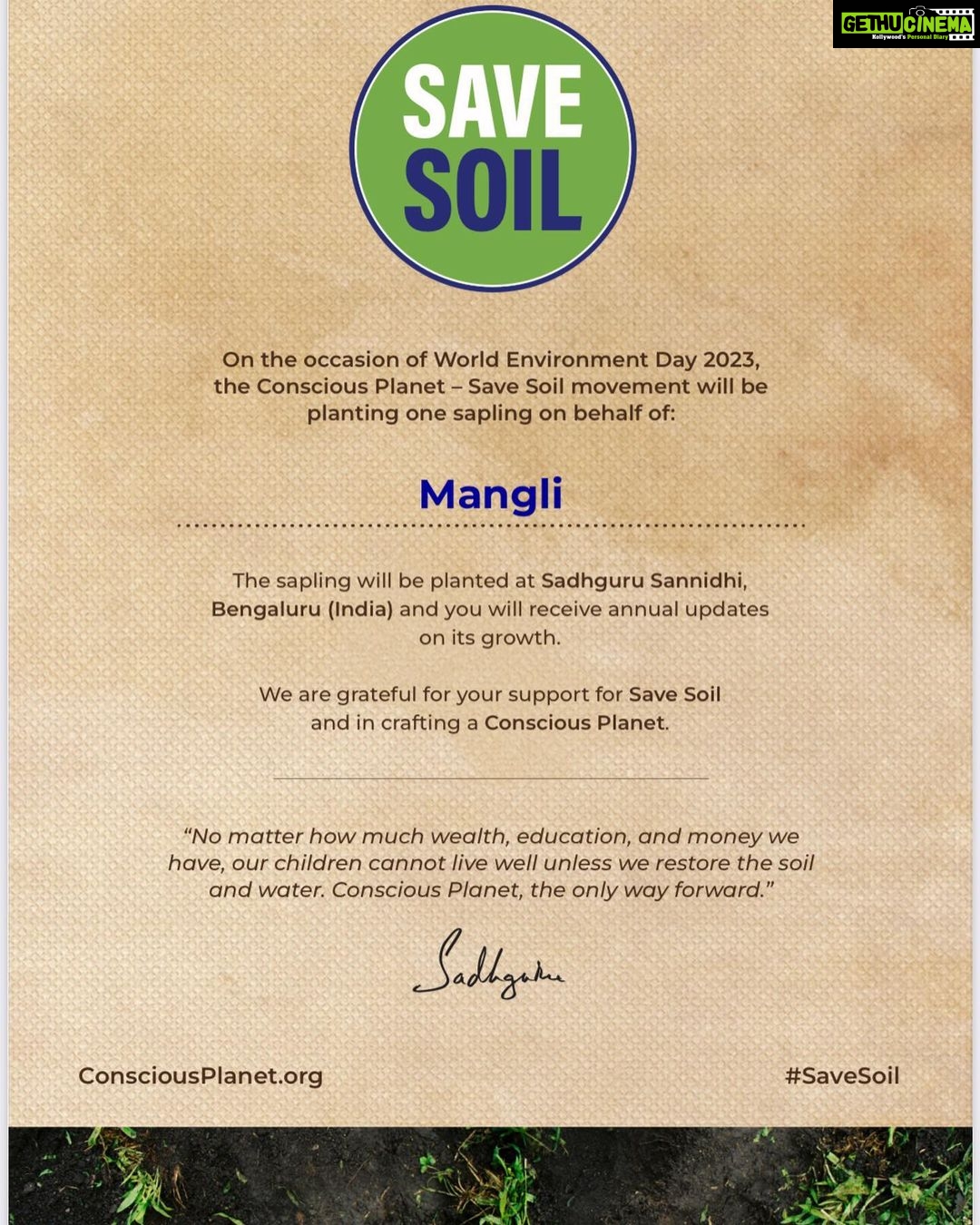 Mangli Instagram - Thank you so much @sadhguru 🙏🏻 I feel so blessed 😇