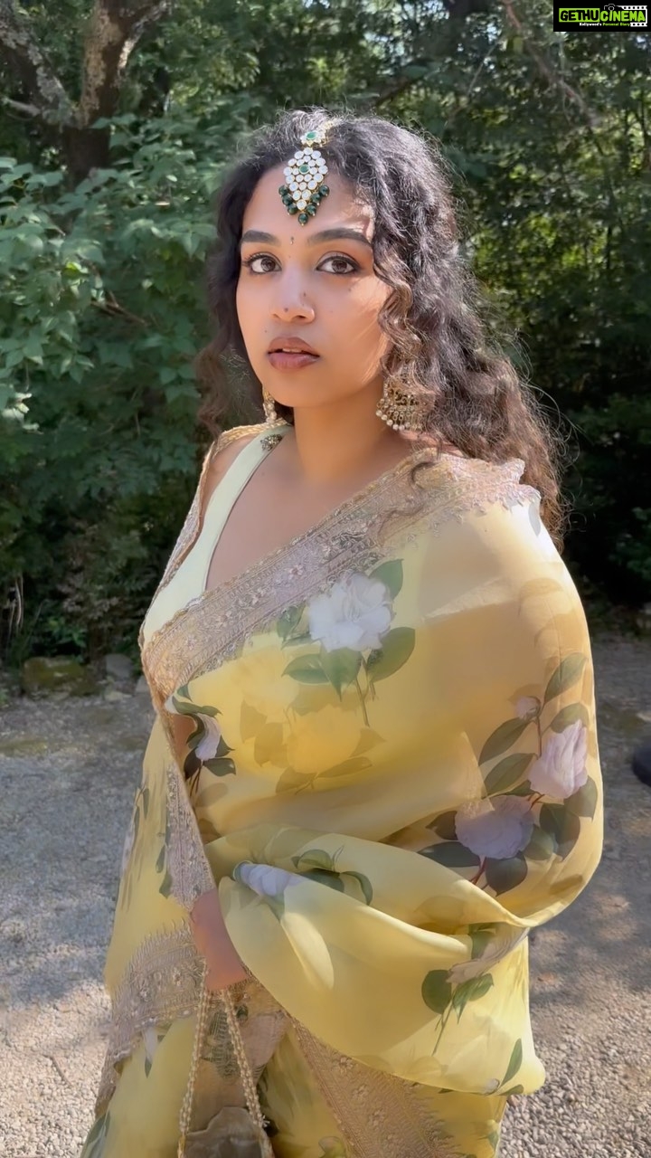 Manisha Eerabathini Instagram - this dreamy saree by @singhanias_hyd in the most beautiful location 😍 Montpellier, France