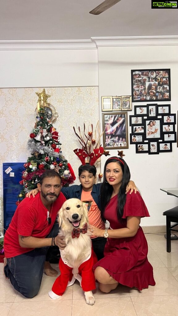 Maryam Zakaria Instagram - This is how we celebrate Christmas 🎄 Merry Christmas from our family to yours 🎄🌟♥️😄 . . #merrychristmas #happyholidays #reelitfeelit #family #reelsinstagram #goldenretriever #reelswithmz #maryamzakaria