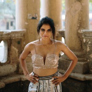 Maya Sundarakrishnan Instagram - 🌼
@nandivardhanreddy_ 
@praptigarg 
@ibbumakeoverstudio 
#mayaskrishnan
#vikram