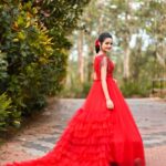 Meenakshi Anoop Instagram - The red edition ❤ Stylist and designer : @doms.2010 Costume: @annmaria_boutique Hair: @rathybaiju_mua jewellery: @anokhi_priyakishore Photography: @soorajframes