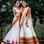 Meenakshi Anoop Instagram - Onam❣ Stylist and designer : @doms.2010 Costume: @annmaria_boutique Jewellery: @anokhi_priyakishore Photography:@ __purplemedia__