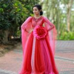 Meenakshi Anoop Instagram - Pink🧁 Stylist and designer : @doms.2010 Costume: @annmaria_boutique Hair: @rathybaiju_mua jewellery: @anokhi_priyakishore Photography: @3leaf_photography