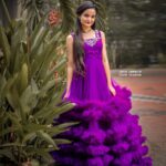 Meenakshi Anoop Instagram - Violet or purple🦋 Stylist and designer : @doms.2010 Costume: @nova_fashion_boutique_by_brind Jewellery: @anokhi_priyakishore Photography: @nura_stories