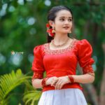 Meenakshi Anoop Instagram - 🌻🦋 Stylist and designer : @doms.2010 Photography: @3leaf_photography Costume: @byhand.in Jewellery: @anokhi_priyakishore Hair Stylist:@rathybaiju_mua
