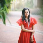 Meenakshi Anoop Instagram - Look👀 Stylist and designer : @doms.2010 Costume: @annmaria_boutique Hair: @rathybaiju_mua jewellery: @anokhi_priyakishore Photography: @alan_psycoz