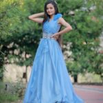 Meenakshi Anoop Instagram - Feel the sky☁️ Stylist and designer : @doms.2010 Costume: @stitch_n_fit Hair: @rathybaiju_mua jewellery: @anokhi_priyakishore Photography:@3leaf_photography