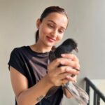 Mimi Chakraborty Instagram - My little Peace angels grew so big. Had saved her/his mom(not sure) during a storm since than they stay in our balcony. They are so familiar with my touch that nvr try to fly away from me.Although now i visit this place very less but whenever i do they welcome me with the same love nd warmth. FYI: (They are free birds not caged )