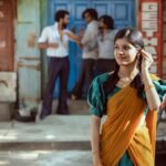 Monisha Blessy Instagram - மனம் விரும்புதே 🧡 Vintage series by 📸 : @storiesofmandee 🔥 Got my Outfit stitched from @rigowdesigns 😍 In love with the puffed sleeves 🥰Just perfecttt♥️ #retro #aesthetic #vintageaesthetic