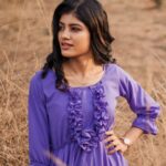 Monisha Blessy Instagram - Hey Siri play wildest dreams 💜✨ @rigowdesigns 💜 the color, the designs, and the cute sleeves everything just added up prettiness to the outfit 🤌✨ 📸 : @snipershotphotography shot this amazing picture 🔥🤩 @laavanya_prol_ Bestuuh ❤️‍🔥 @____rxya___._ dolled me up 😍