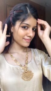 Monisha Blessy Instagram - Get Ready With Me for Vishukani 🥰♥️ Happyyy vishu to alll✨
Outfit : @mishraa_label 🫶🏻 Perfect stitch 🤩✨