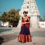 Monisha Blessy Instagram - தாவணி💜 📸: @kishore_b_k_ ✨ Outfit : @aaradiaa_designs ♥️