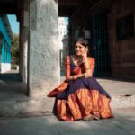 Monisha Blessy Instagram - தாவணி💜 📸: @kishore_b_k_ ✨ Outfit : @aaradiaa_designs ♥️